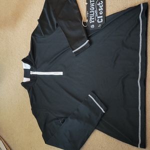 Cutter & Buck XL Pullover Jacket Black with White Trim Half-zip